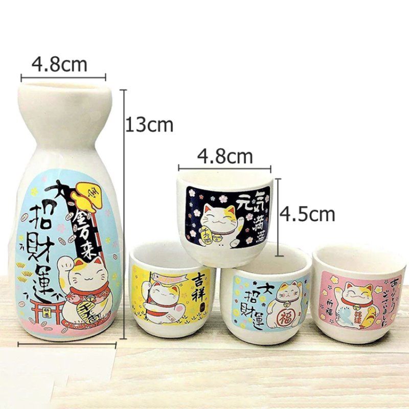 Japanese Lucky Cat Ceramic Sake Set-Kawaii Dream