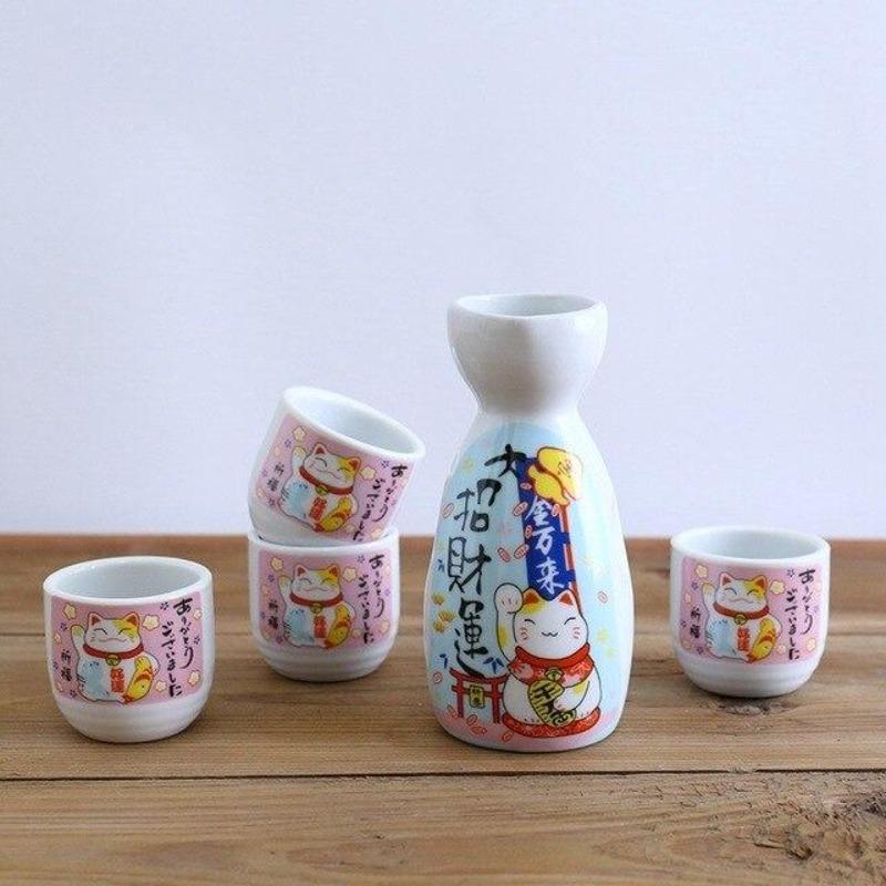 Japanese Lucky Cat Ceramic Sake Set-Kawaii Dream