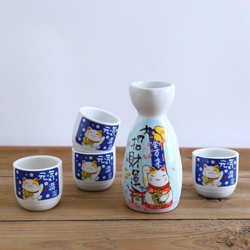 Japanese Lucky Cat Ceramic Sake Set-Kawaii Dream