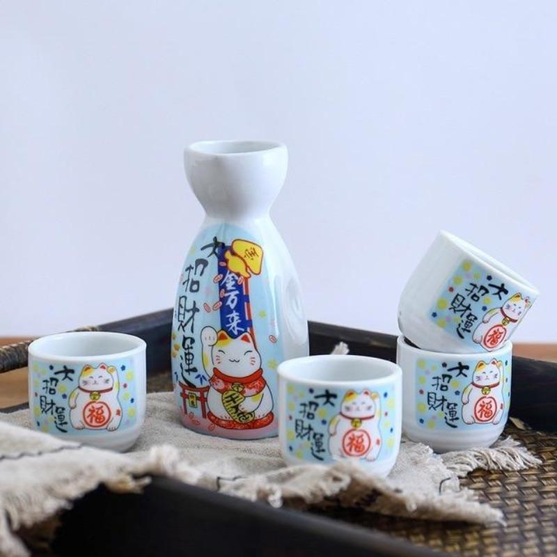 Japanese Lucky Cat Ceramic Sake Set-Kawaii Dream