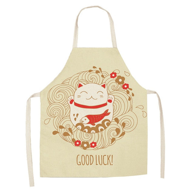 Japanese Lucky Cat Cotton Apron-Kawaii Dream