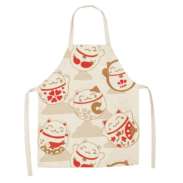 Japanese Lucky Cat Cotton Apron-Kawaii Dream