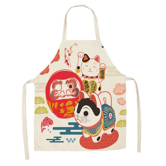 Japanese Lucky Cat Cotton Apron-Kawaii Dream