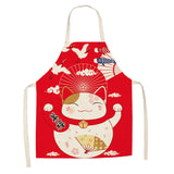Japanese Lucky Cat Cotton Apron-Kawaii Dream