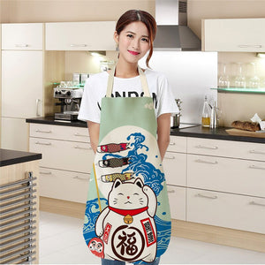 Japanese Lucky Cat Cotton Apron-Kawaii Dream