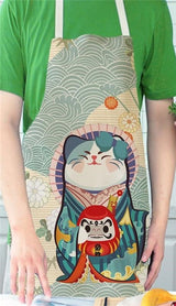 Japanese Lucky Cat Cotton Apron-Kawaii Dream