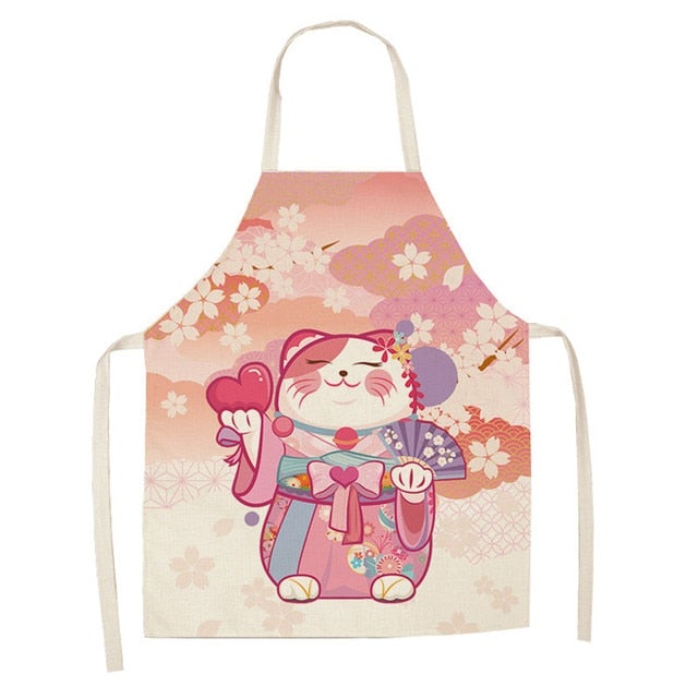 Japanese Lucky Cat Cotton Apron-Kawaii Dream