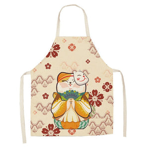 Japanese Lucky Cat Cotton Apron-Kawaii Dream
