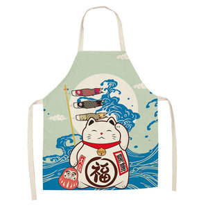 Japanese Lucky Cat Cotton Apron-Kawaii Dream