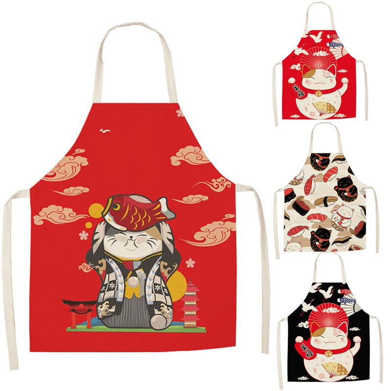 Japanese Lucky Cat Cotton Apron-Kawaii Dream