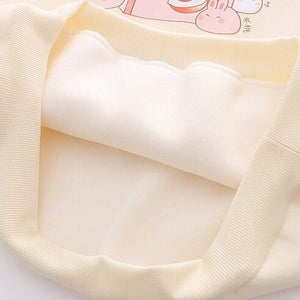 Japanese Peach Milk Carton Bunnies Fleece Hoodies-Kawaii Dream