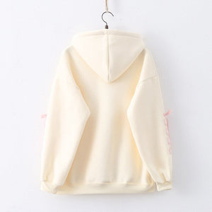 Japanese Peach Milk Carton Bunnies Fleece Hoodies-Kawaii Dream