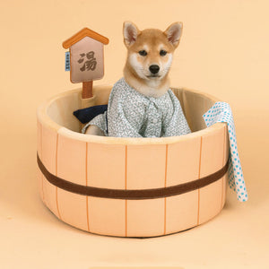 Japanese Plush Bathtub Basket Cat Dog Bed-Kawaii Dream