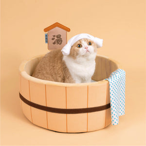 Japanese Plush Bathtub Basket Cat Dog Bed-Kawaii Dream