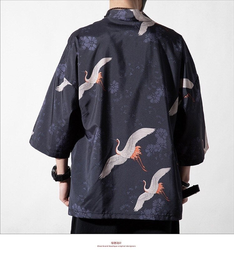 Japanese Royal Cranes Kimono-Kawaii Dream