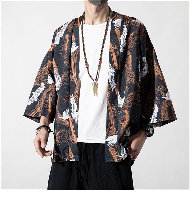 Japanese Royal Cranes Kimono-Kawaii Dream