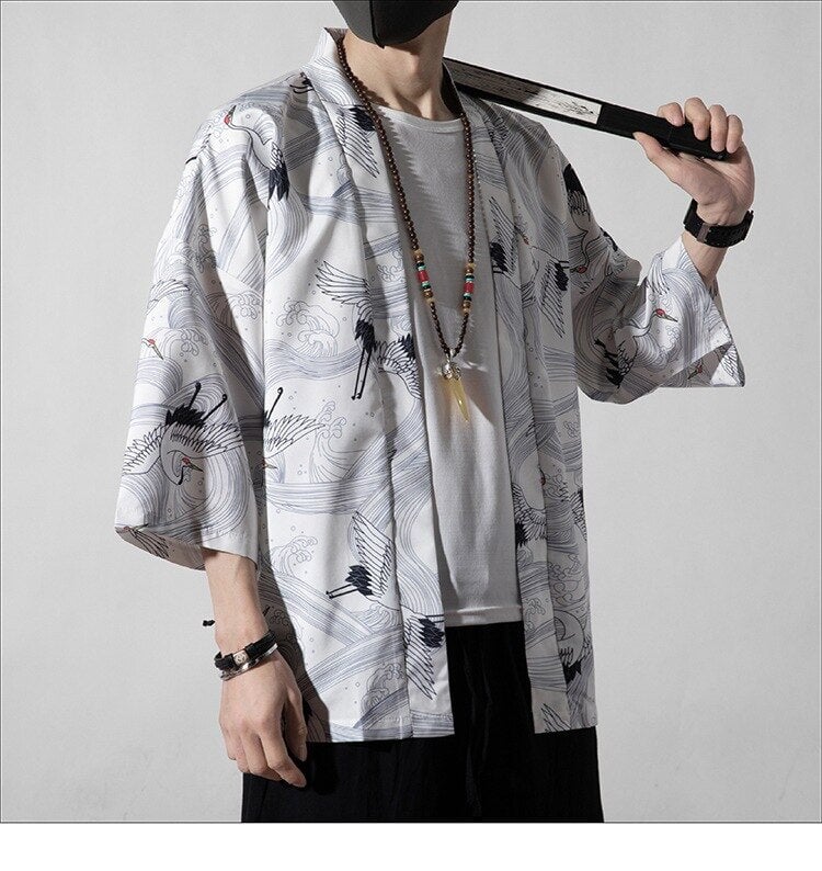 Japanese Royal Cranes Kimono-Kawaii Dream