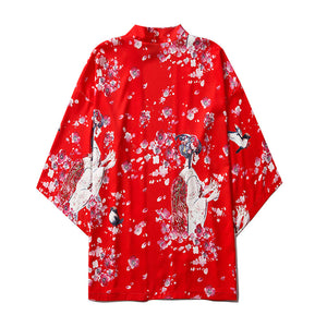 Japanese Sakura Cherry Blossom Print Kimono-Kawaii Dream