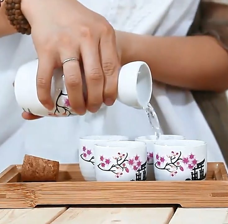 Japanese Sakura Cherry Ceramic Sake Set-Kawaii Dream