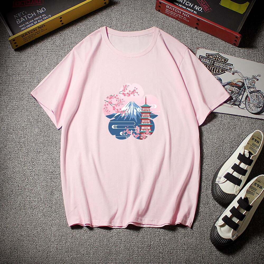 Japanese Sakura Mt Fuji Shrine Cherry Blossom Women's Tee-Kawaii Dream