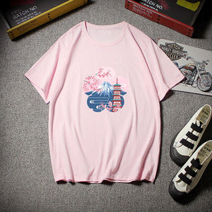 Japanese Sakura Mt Fuji Shrine Cherry Blossom Women's Tee-Kawaii Dream