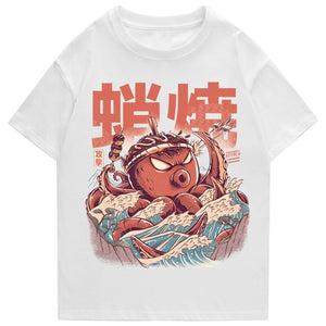 Japanese Takoyaki Octopus Wave Unisex Tee-Kawaii Dream