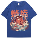 Japanese Takoyaki Octopus Wave Unisex Tee-Kawaii Dream