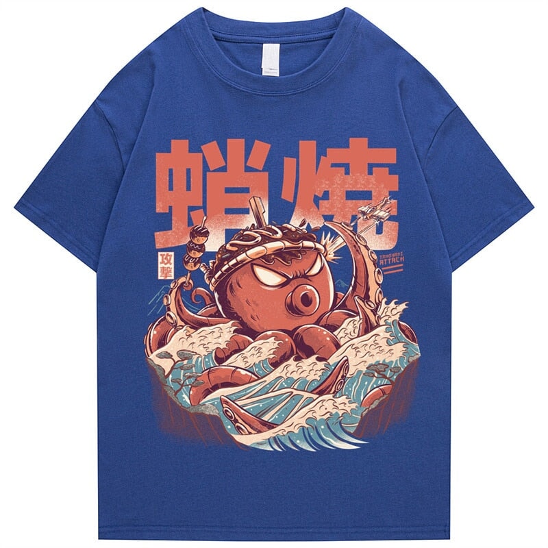 Japanese Takoyaki Octopus Wave Unisex Tee-Kawaii Dream