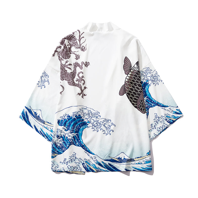 Japanese Women Kimono Great Waves-Kawaii Dream