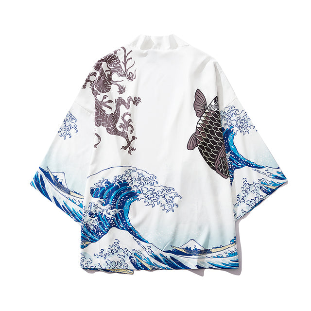 Japanese Women Kimono Great Waves-Kawaii Dream