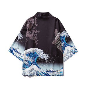 Japanese Women Kimono Great Waves-Kawaii Dream