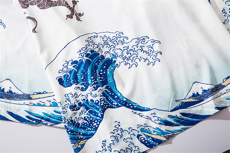 Japanese Women Kimono Great Waves-Kawaii Dream