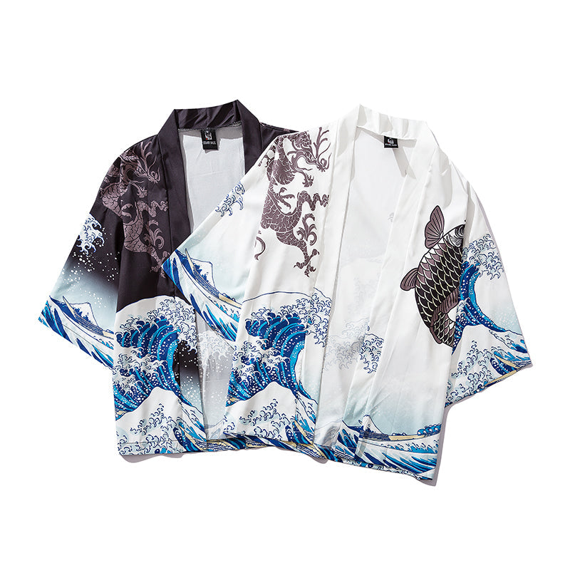 Japanese Women Kimono Great Waves-Kawaii Dream