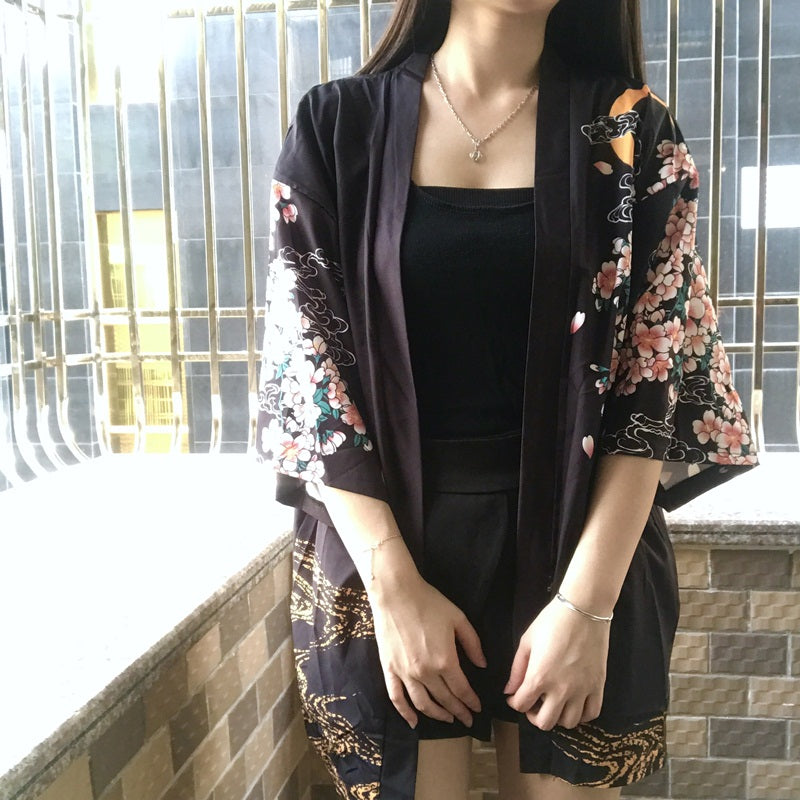 Japanese Women Kimono Koi and Cranes-Kawaii Dream