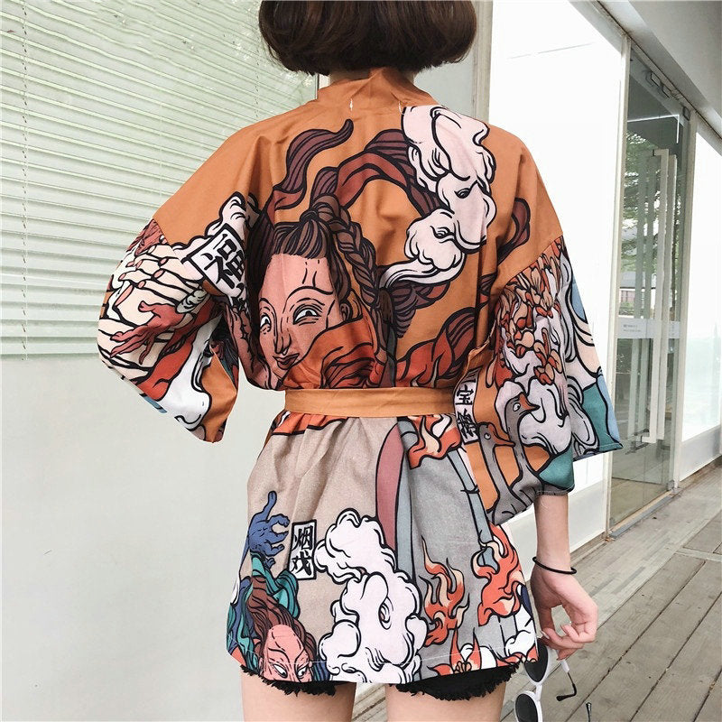Japanese Women Kimono Mystic World-Kawaii Dream
