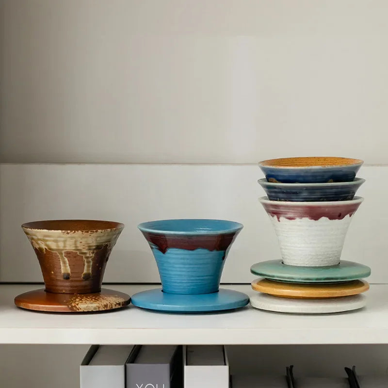 Japanese-theme Ceramic Kiln Cone-Shaped 100ml Tea Cup with Plate-Kawaii Dream