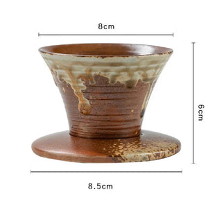 Japanese-theme Ceramic Kiln Cone-Shaped 100ml Tea Cup with Plate-Kawaii Dream