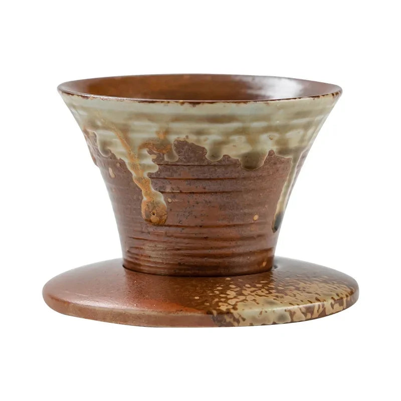 Japanese-theme Ceramic Kiln Cone-Shaped 100ml Tea Cup with Plate-Kawaii Dream