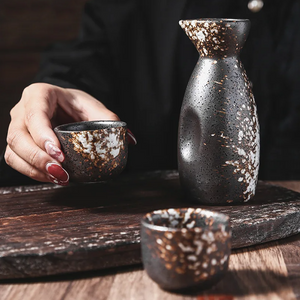 Japanese-theme Stone Ceramic Sake Set 5-Piece Cup Collection-Kawaii Dream