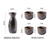 Japanese-theme Stone Ceramic Sake Set 5-Piece Cup Collection-Kawaii Dream