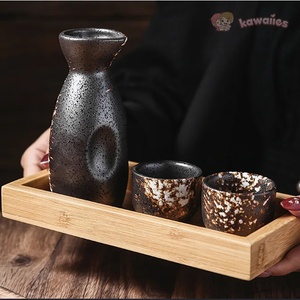 Japanese-theme Stone Ceramic Sake Set 5-Piece Cup Collection-Kawaii Dream