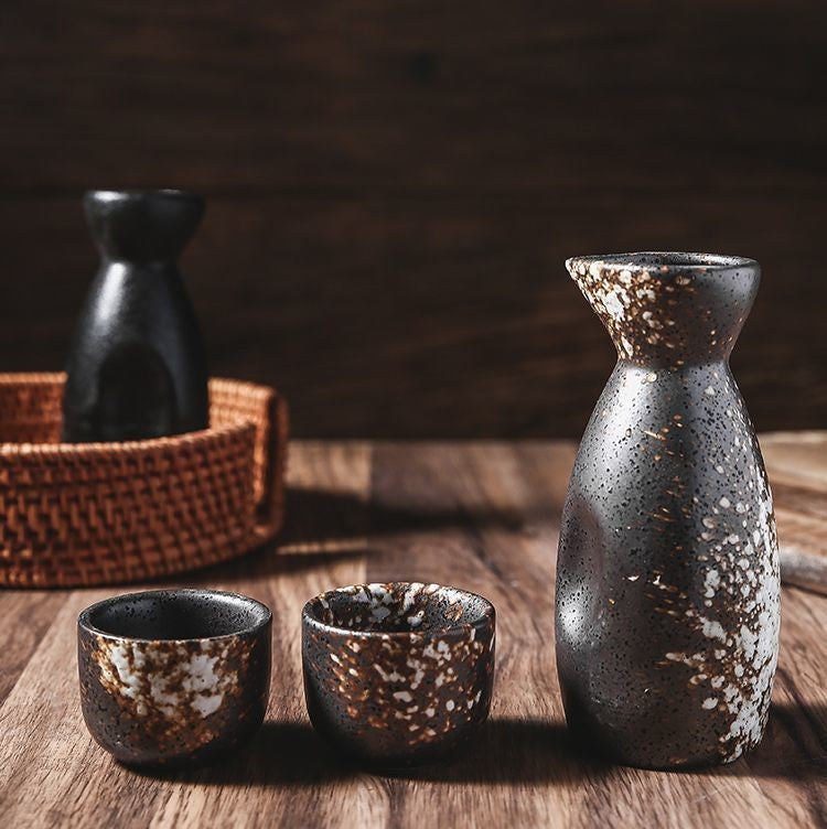 Japanese-theme Stone Ceramic Sake Set 5-Piece Cup Collection-Kawaii Dream