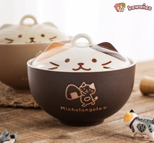 Japanese-themed Ceramic Cat Bowls-Kawaii Dream