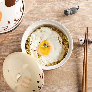 Japanese-themed Ceramic Cat Bowls-Kawaii Dream