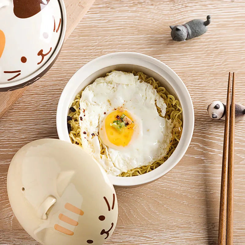 Japanese-themed Ceramic Cat Bowls-Kawaii Dream