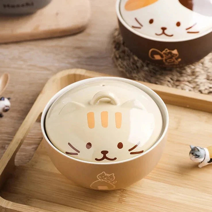 Japanese-themed Ceramic Cat Bowls-Kawaii Dream