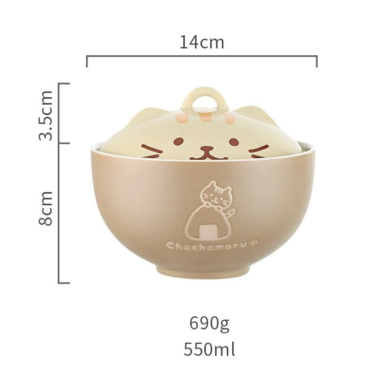 Japanese-themed Ceramic Cat Bowls-Kawaii Dream