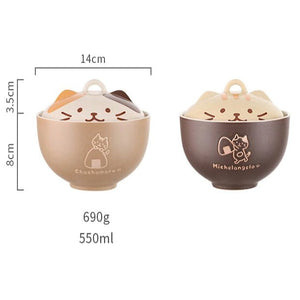 Japanese-themed Ceramic Cat Bowls-Kawaii Dream