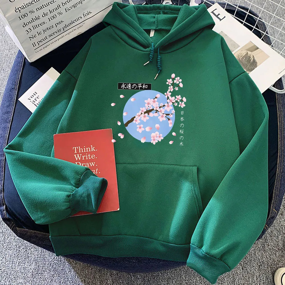 Japanese-themed Cherry Blossom Blue Sky Unisex Hoodie-Kawaii Dream