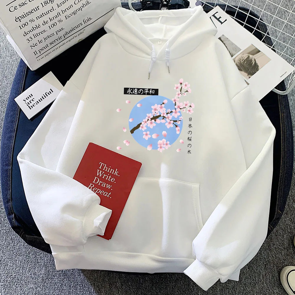 Japanese-themed Cherry Blossom Blue Sky Unisex Hoodie-Kawaii Dream